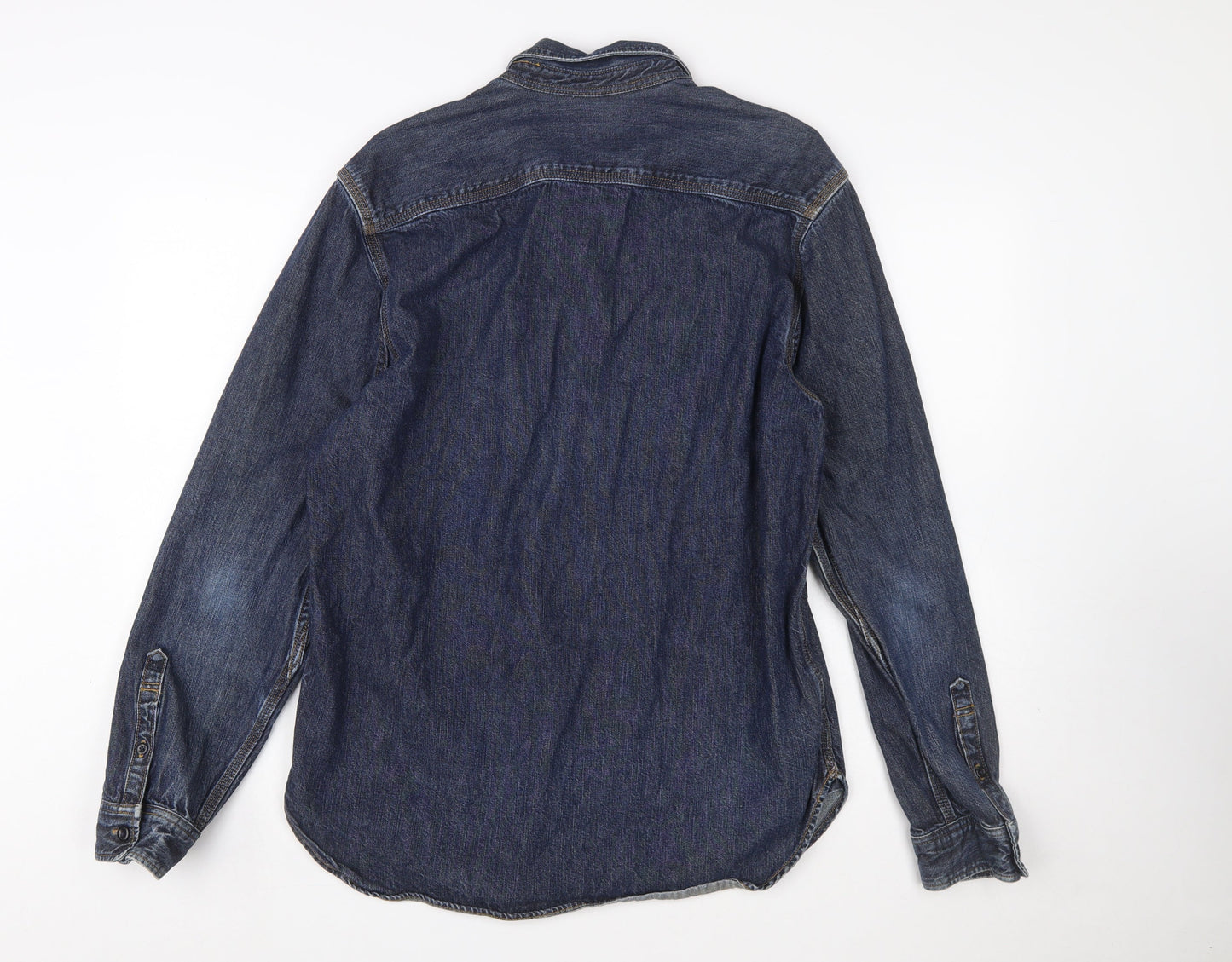 Gap 1969 Men's Blue Denim Button-Up Long Sleeve Shirt Size L