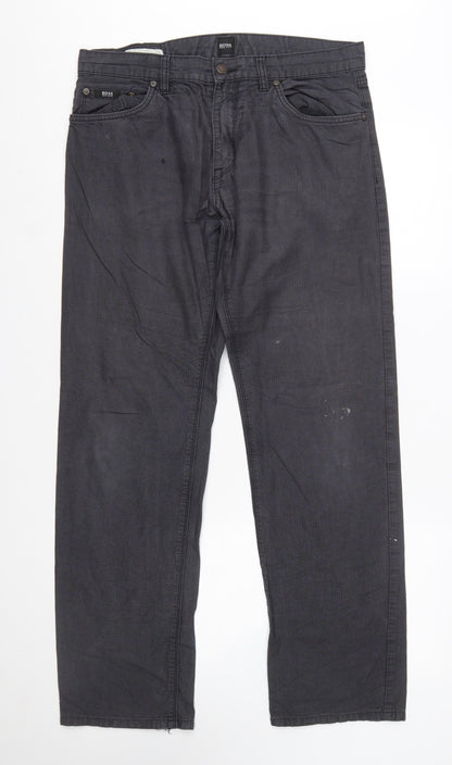 Hugo Boss Men's Black Chino Trousers Size 34 Regular Fit
