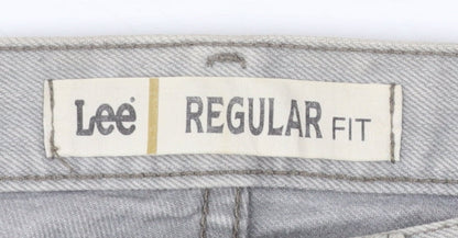 Lee Men's Grey Regular Fit Straight Jeans 34x32 Denim
