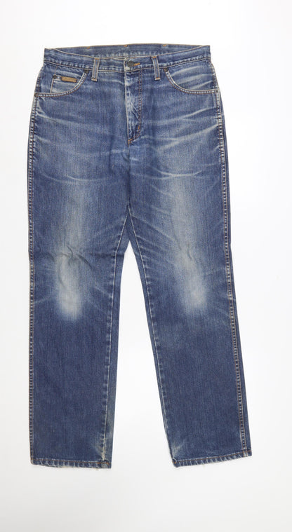 Wrangler Men's Blue Texas Straight Leg Jeans W34 L32 Cotton Denim