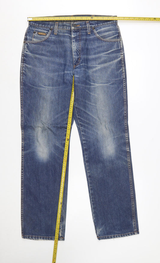 Wrangler Men's Blue Texas Straight Leg Jeans W34 L32 Cotton Denim
