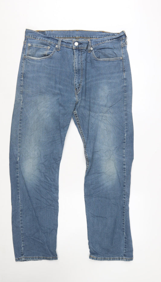 Levi Strauss & Co Men’s Blue 505 Regular Fit Straight Leg Jeans W38 L30