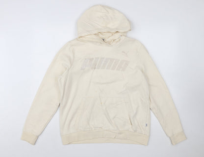 Puma Women's Beige Pullover Hoodie Cotton Blend Size L