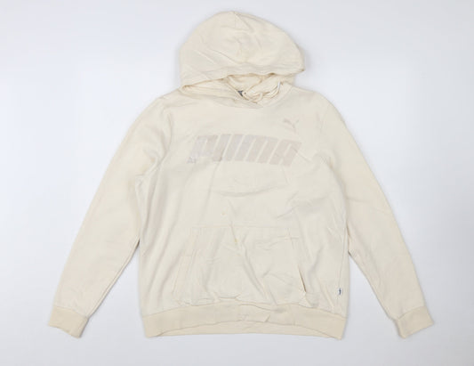 Puma Women's Beige Pullover Hoodie Cotton Blend Size L