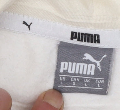 Puma Women's Beige Pullover Hoodie Cotton Blend Size L