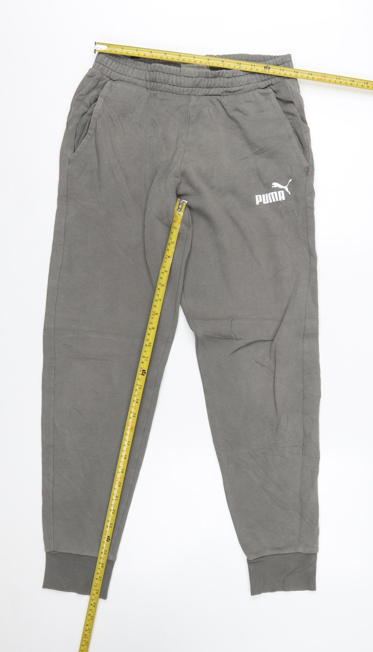Puma Men's Grey Jogger Sweatpants Size S Elastic Waist