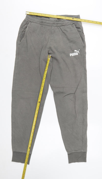 Puma Men's Grey Jogger Sweatpants Size S Elastic Waist