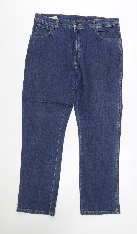 Wrangler Mens Blue Regular Fit Denim Jeans W36 L32