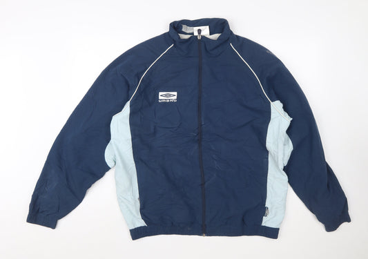 Umbro Men's Blue Track Jacket L Windbreaker Zip Sports Top
