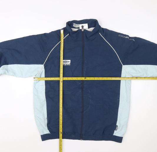 Umbro Men's Blue Track Jacket L Windbreaker Zip Sports Top
