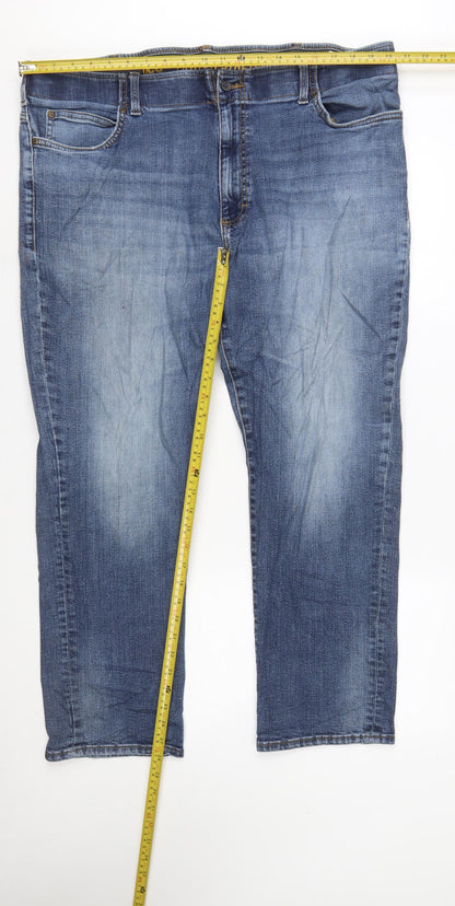Lee Men's Blue 42X30 Straight Fit Motion Stretch Denim Jeans
