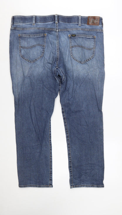 Lee Men's Blue 42X30 Straight Fit Motion Stretch Denim Jeans