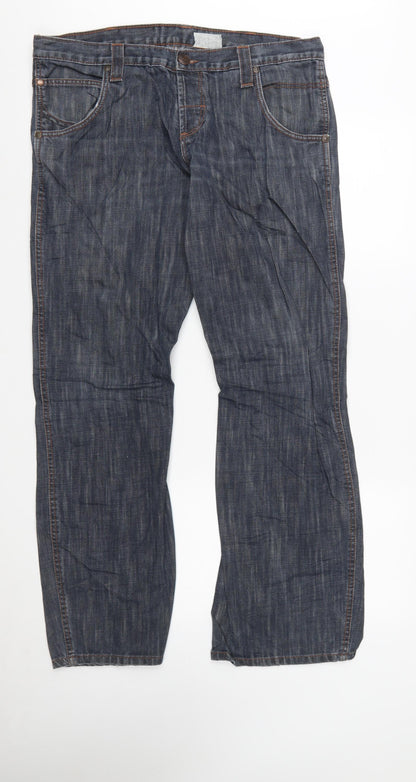 Wrangler Men's Blue Straight Fit Jeans W36 L32 Regular Denim