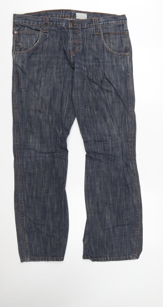 Wrangler Men's Blue Straight Fit Jeans W36 L32 Regular Denim