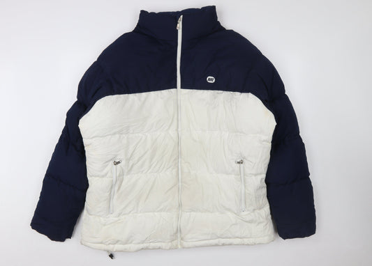 Nike Men's Blue White XL Puffer Jacket Insulated Winter Coat