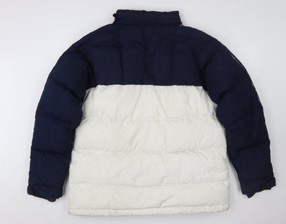 Nike Men's Blue White XL Puffer Jacket Insulated Winter Coat