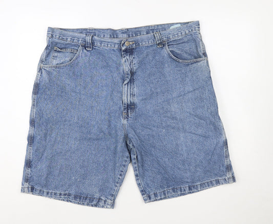 Wrangler Men Blue 42 Cargo Denim Shorts Cotton Regular Fit