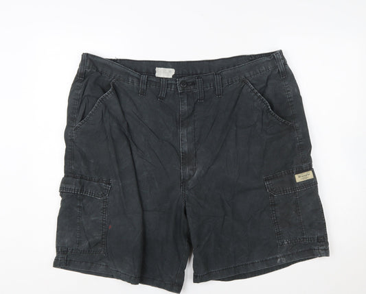 Wrangler Men's Black Cargo Shorts Size 44 Cotton Casual Workwear