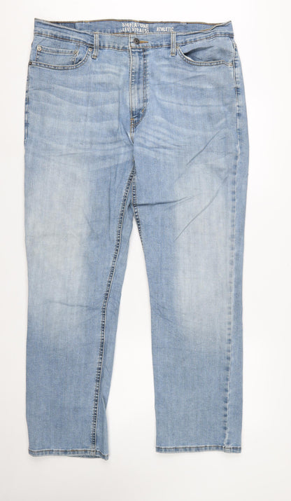 Levi Strauss Signature Men Light Blue Athletic Fit Jeans 38x32