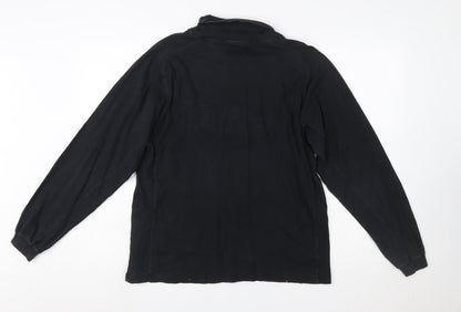 Umbro Men’s Black Roll Neck Long Sleeve Cotton T-Shirt Size S