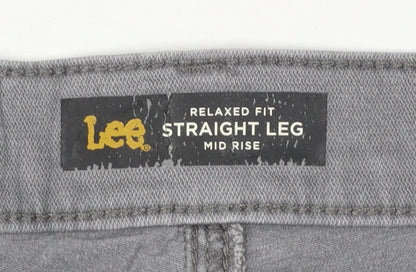 Lee Women's Grey Straight Leg Mid Rise Relaxed Fit Jeans Size 16
