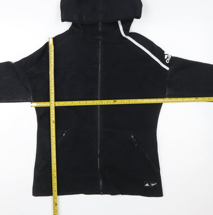 Adidas Women’s Black Full Zip Hoodie S 8-10 Parley Recycled Fabric