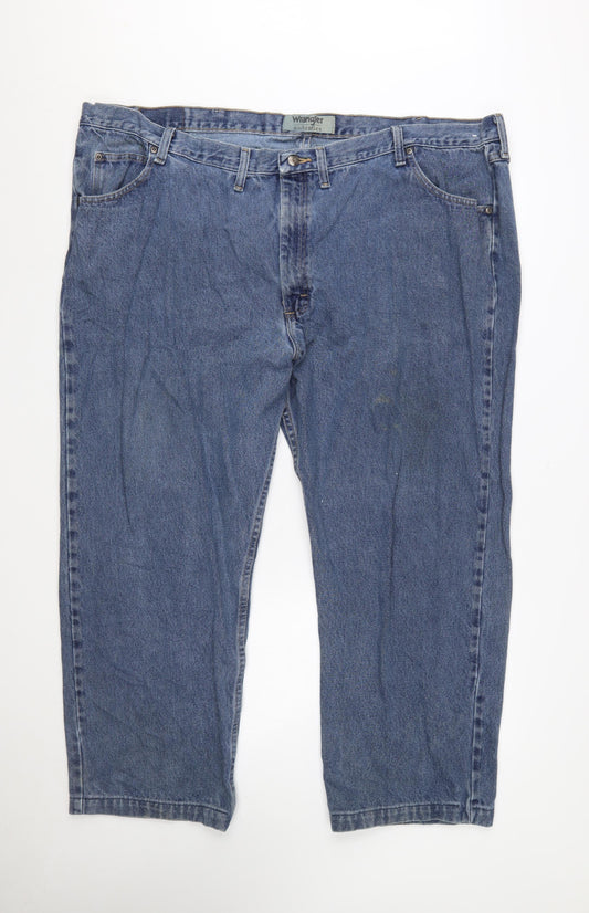 Wrangler Men's Blue Straight Fit Denim Jeans Size 50x32 Big & Tall