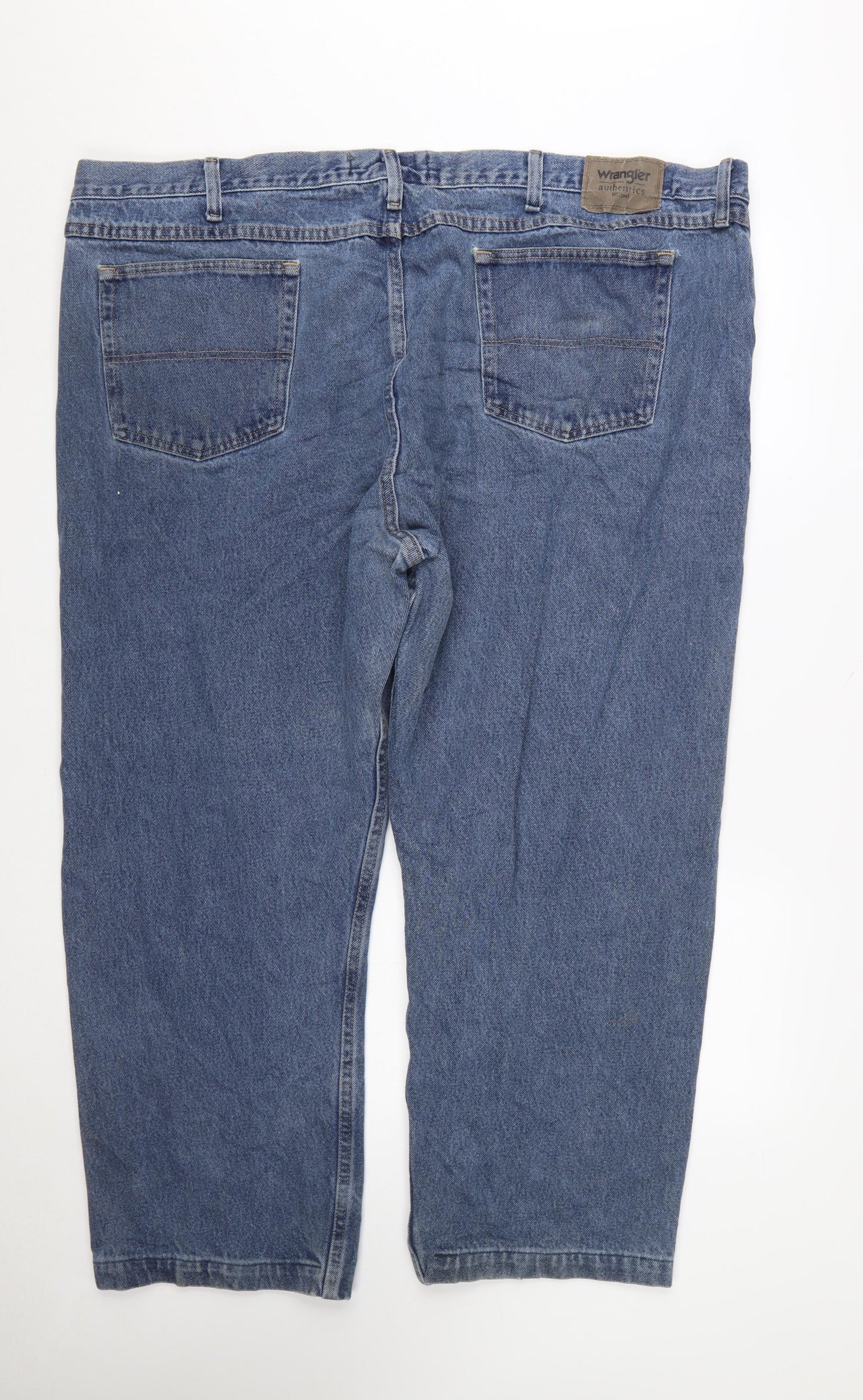 Wrangler Men's Blue Straight Fit Denim Jeans Size 50x32 Big & Tall