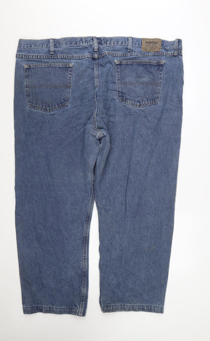 Wrangler Men's Blue Straight Fit Denim Jeans Size 50x32 Big & Tall