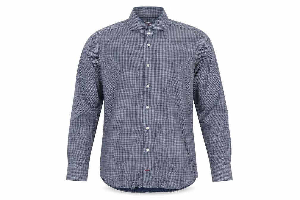 Tommy Hilfiger Men's Blue Slim Fit Long Sleeve Cotton Shirt 15.5