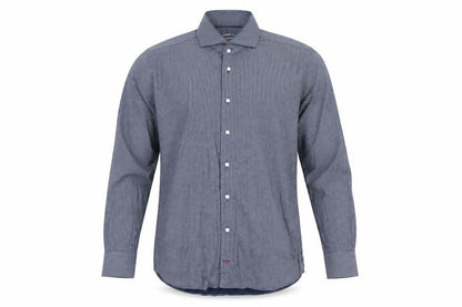 Tommy Hilfiger Men's Blue Slim Fit Long Sleeve Cotton Shirt 15.5
