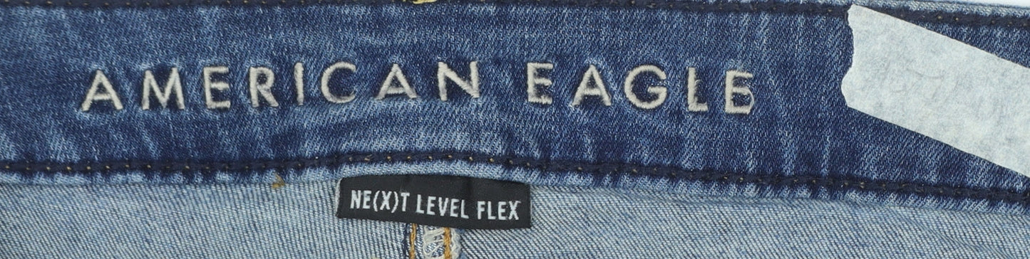 American Eagle Men's Blue Slim Straight Jeans 36x34 Denim Stretch