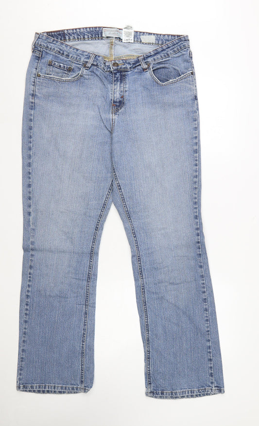 Levi Strauss Women's Blue Low Rise Bootcut Stretch Jeans Size 18W
