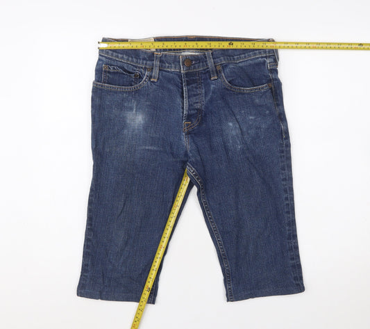 Hollister Men Blue Denim 32 Regular Chino Shorts