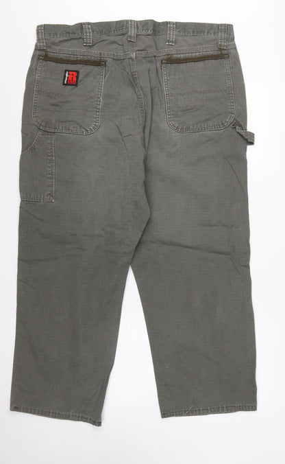 Wrangler Mens Grey Workwear Straight Jeans 40W 30L Relaxed Fit