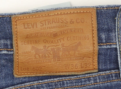 Levi's 502 Men's Blue 36W 32L Straight Fit Denim Jeans