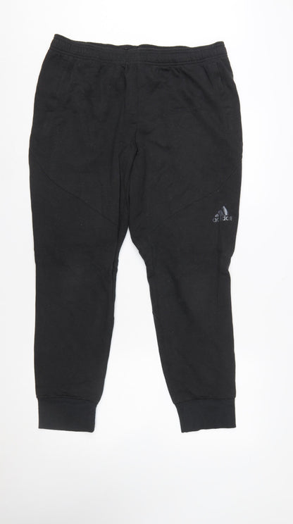 Adidas Women Black L Jogger Sweatpants 75% Polyester 25% Viscose