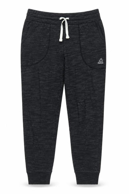 Reebok Womens Black Jogger Sweatpants M Cotton Blend Fleece