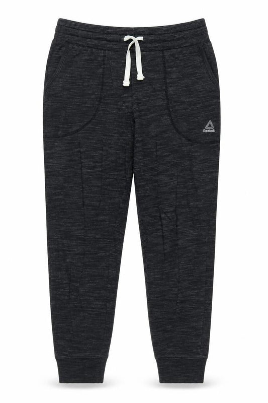 Reebok Womens Black Jogger Sweatpants M Cotton Blend Fleece