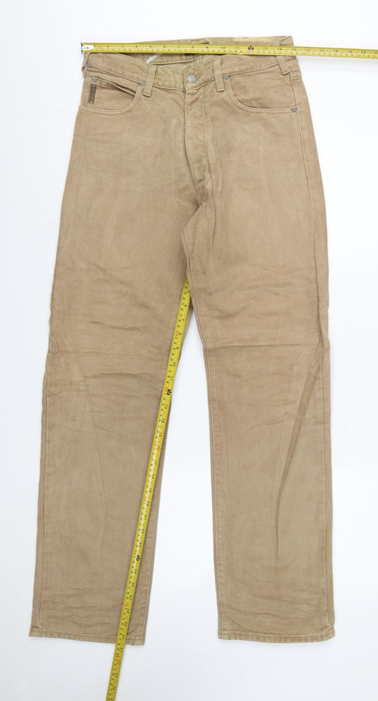 Armani Jeans Men’s Beige Straight Leg 31in Regular Fit Cotton Jeans