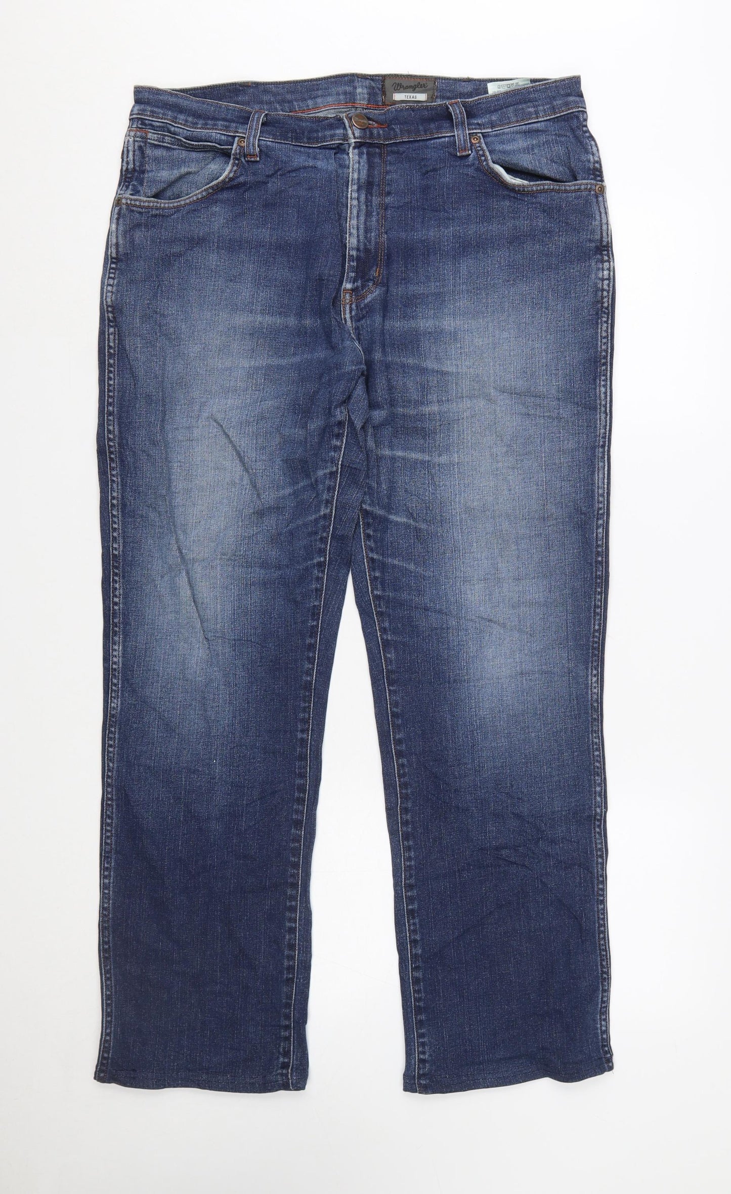 Wrangler Men's Blue 36x32 Straight Fit Texas Stretch Jeans