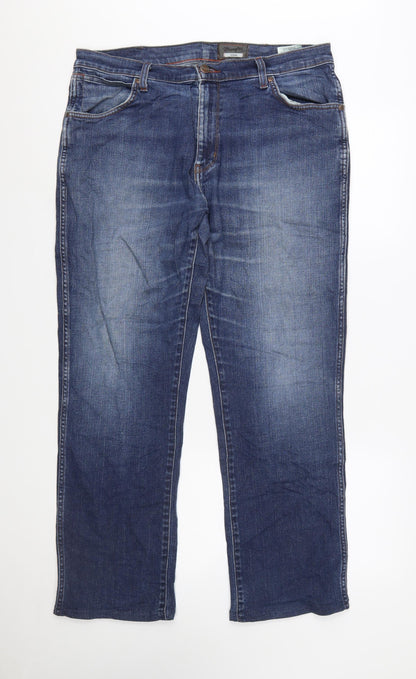 Wrangler Men's Blue 36x32 Straight Fit Texas Stretch Jeans