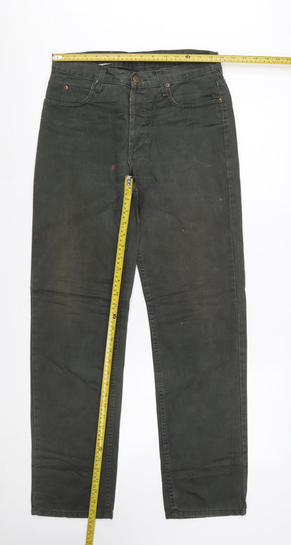 Lee Men's Green Chicago Straight Fit Jeans 29x32 Cotton Denim