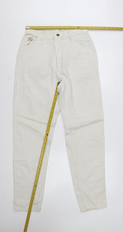 Wrangler Women Ivory High Waist Tapered Jeans Size 10 Regular