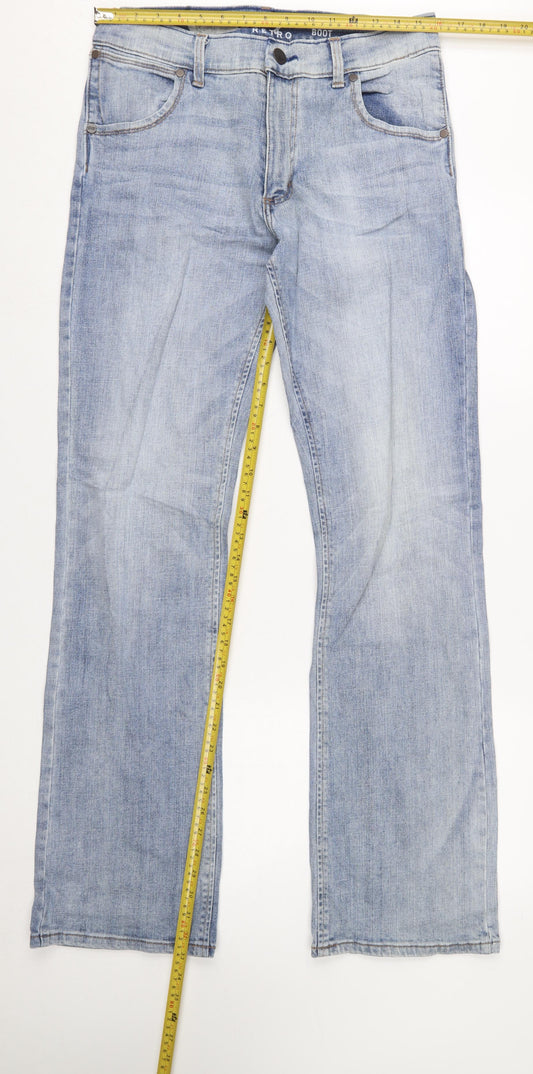 Wrangler Retro Slim Boot Light Blue Men's Jeans 30x34 Denim Classic