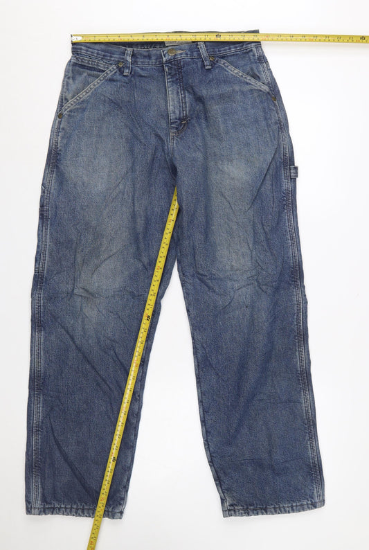 Wrangler Men's Blue Straight Denim Jeans 30x32 Regular Fit