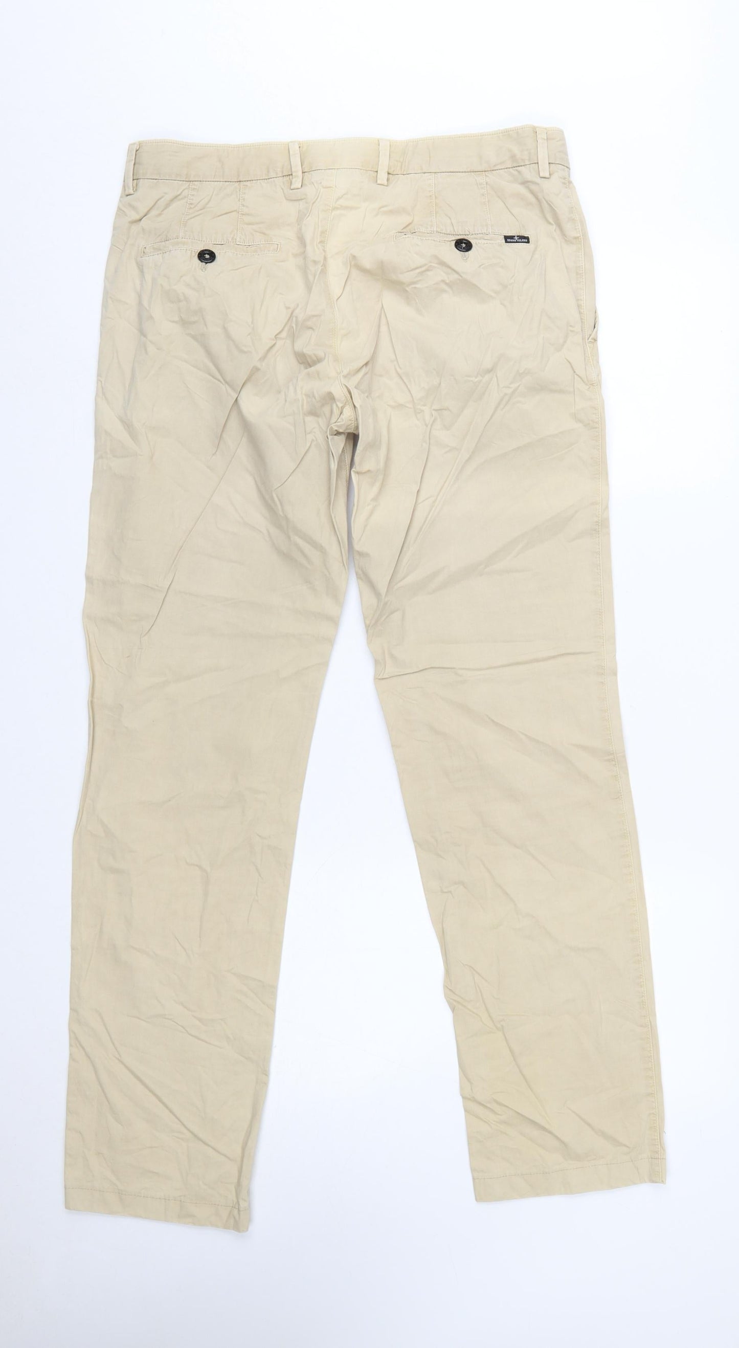 Stone Island Men's Beige Chino Trousers Slim Fit W33 L34