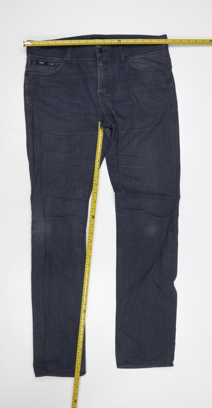 Hugo Boss Men's Blue Straight Fit Stretch Denim Jeans 34/34
