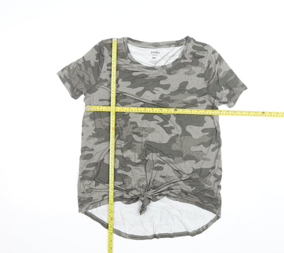 Paisley Sky Women's Green Camouflage Knot Hem Maternity T-Shirt - Size M