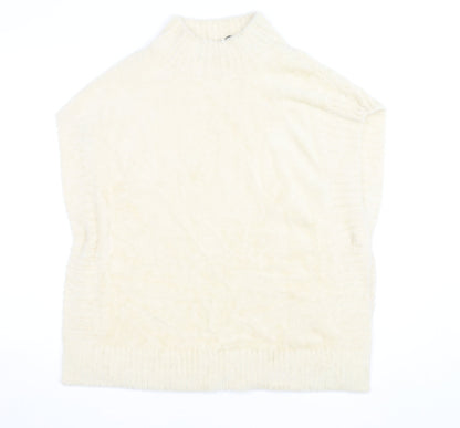 Molly Bracken Womens Ivory Sleeveless Mock Neck Pullover Jumper XS
